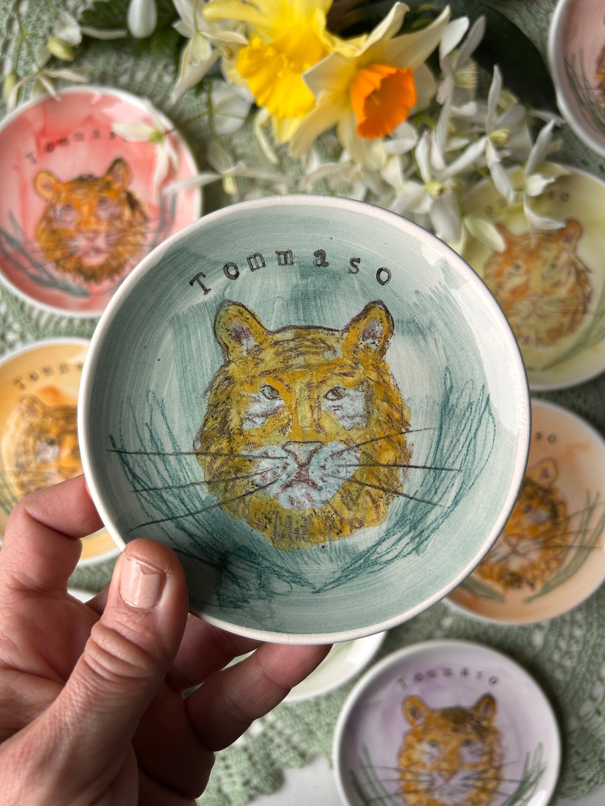 BOMBONIERA PIATTINO CERAMICA PERSONALIZZATO