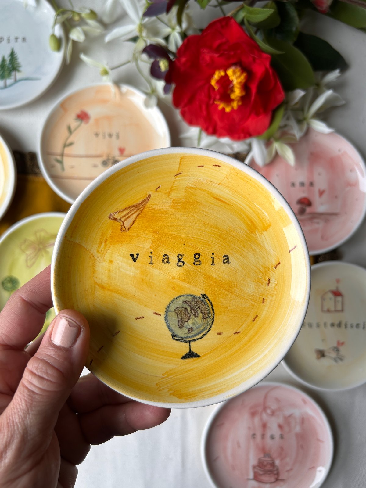 BOMBONIERA PIATTINO CERAMICA PERSONALIZZATO