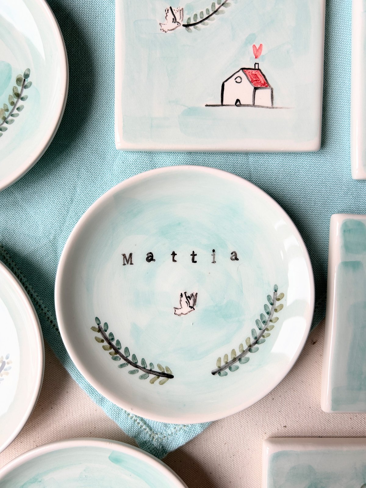 BOMBONIERA PIATTINO CERAMICA PERSONALIZZATO
