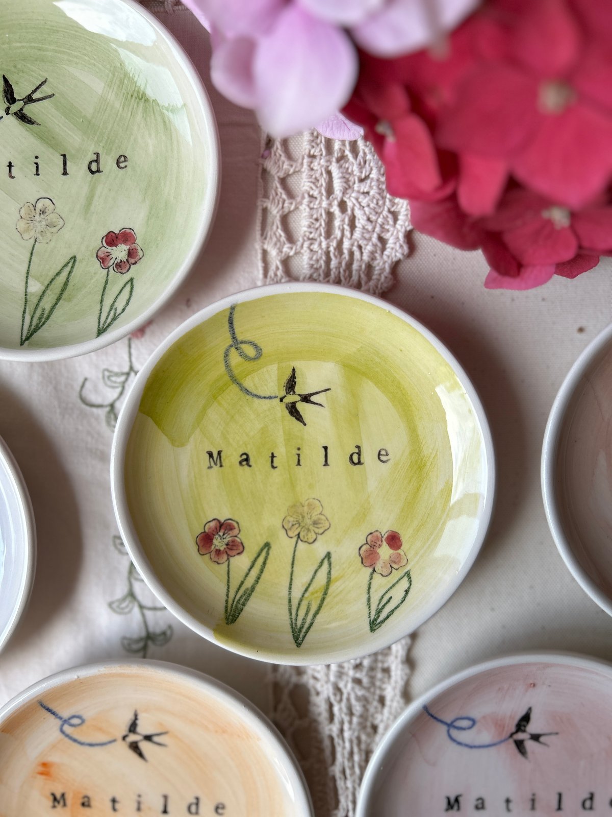 BOMBONIERA PIATTINO CERAMICA PERSONALIZZATO