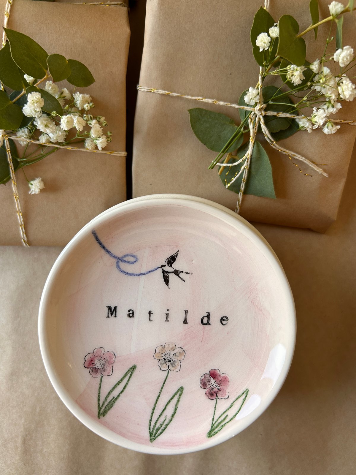 BOMBONIERA PIATTINO CERAMICA PERSONALIZZATO