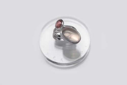 Image of "Spring" silver rings with rose quartz and tourmaline · VER 春 ·