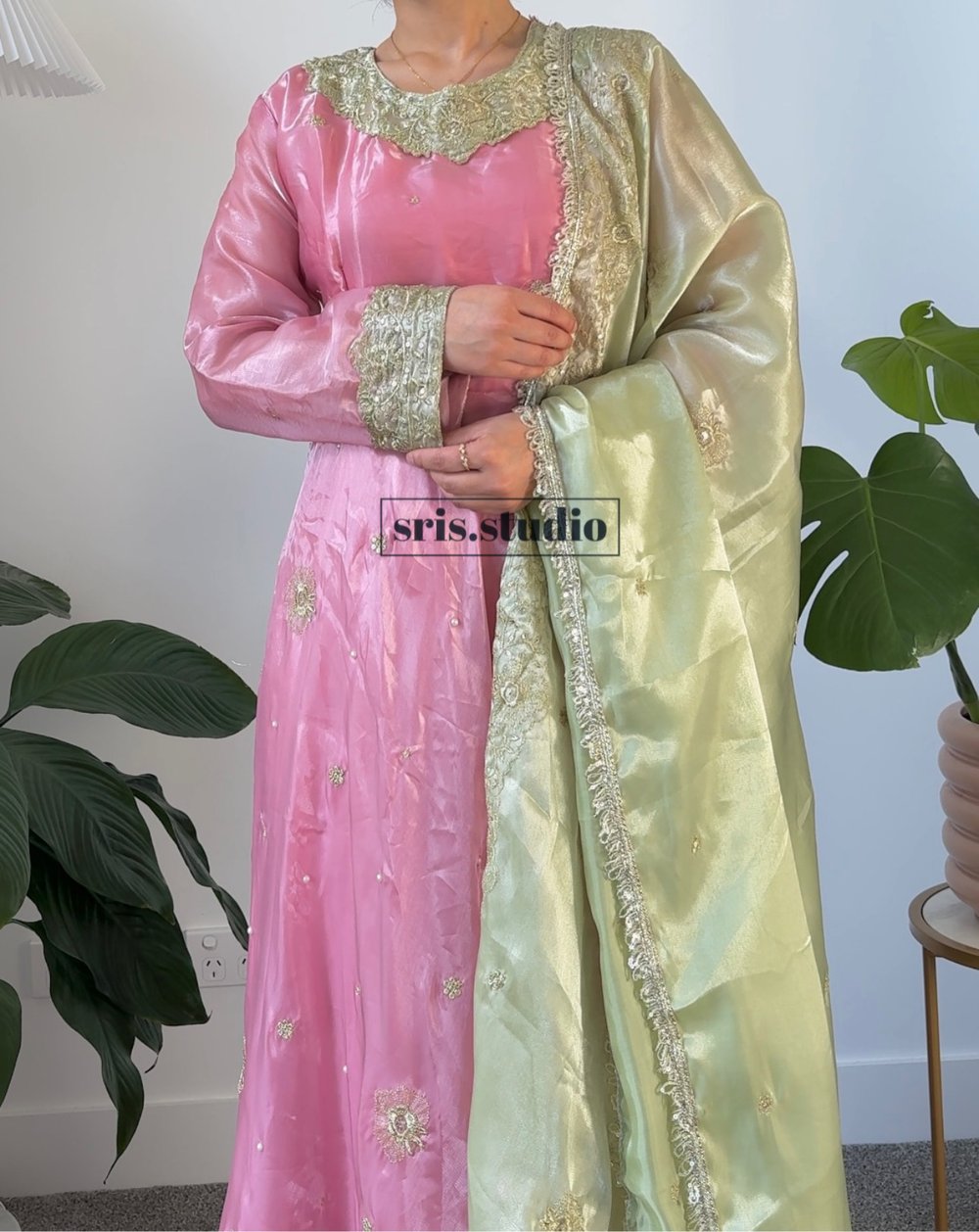 Image of Soft pink and Sage Green three piece set