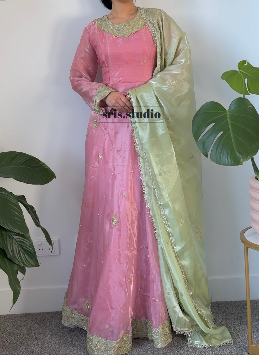 Image of Soft pink and Sage Green three piece set