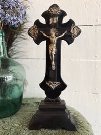 Image 2 of Grand crucifix Napoléon III en bois noirci
