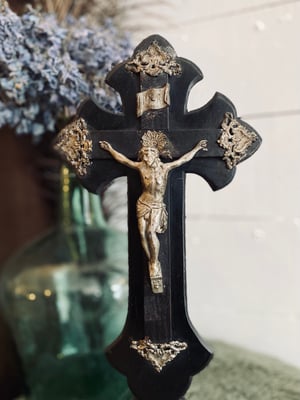 Image of Grand crucifix Napoléon III en bois noirci