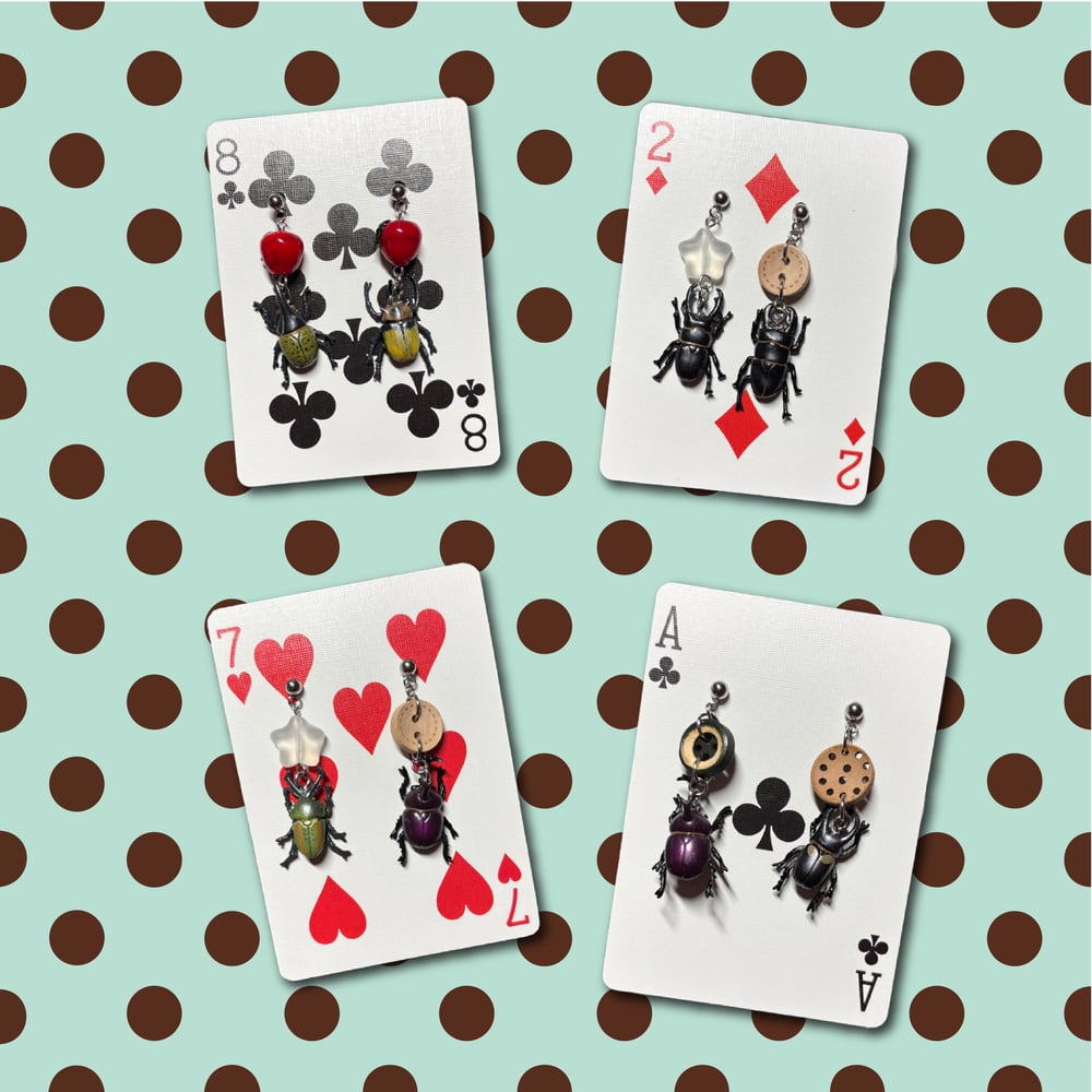Image of <NEW> beetle earrings꩜
