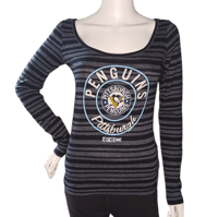 Image 1 of CCM Pittsburgh Penguins Womans Long Sleeve Shirt Size S Long Sleeve Gray NHL