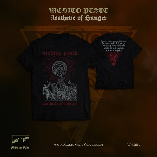 Image of MEDICO PESTE - Aesthetic of Hunger (BLACK T-SHIRT) PRE-ORDER 15.05.2025