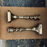 Image 2 of Vintage Miniature Pair of Brass Candle Sticks