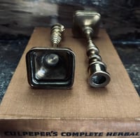 Image 3 of Vintage Miniature Pair of Brass Candle Sticks