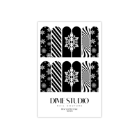 Image 3 of BLACK SNOWFLAKE HOLIDAY NAIL DECALS 