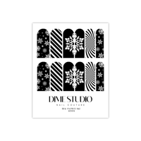Image 4 of BLACK SNOWFLAKE HOLIDAY NAIL DECALS 