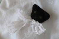 Image 2 of Black Cat Doll Head Brooch