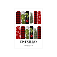 Image 4 of BUFFALO CHECK GRINCH CHRISTMAS NAIL DECALS 