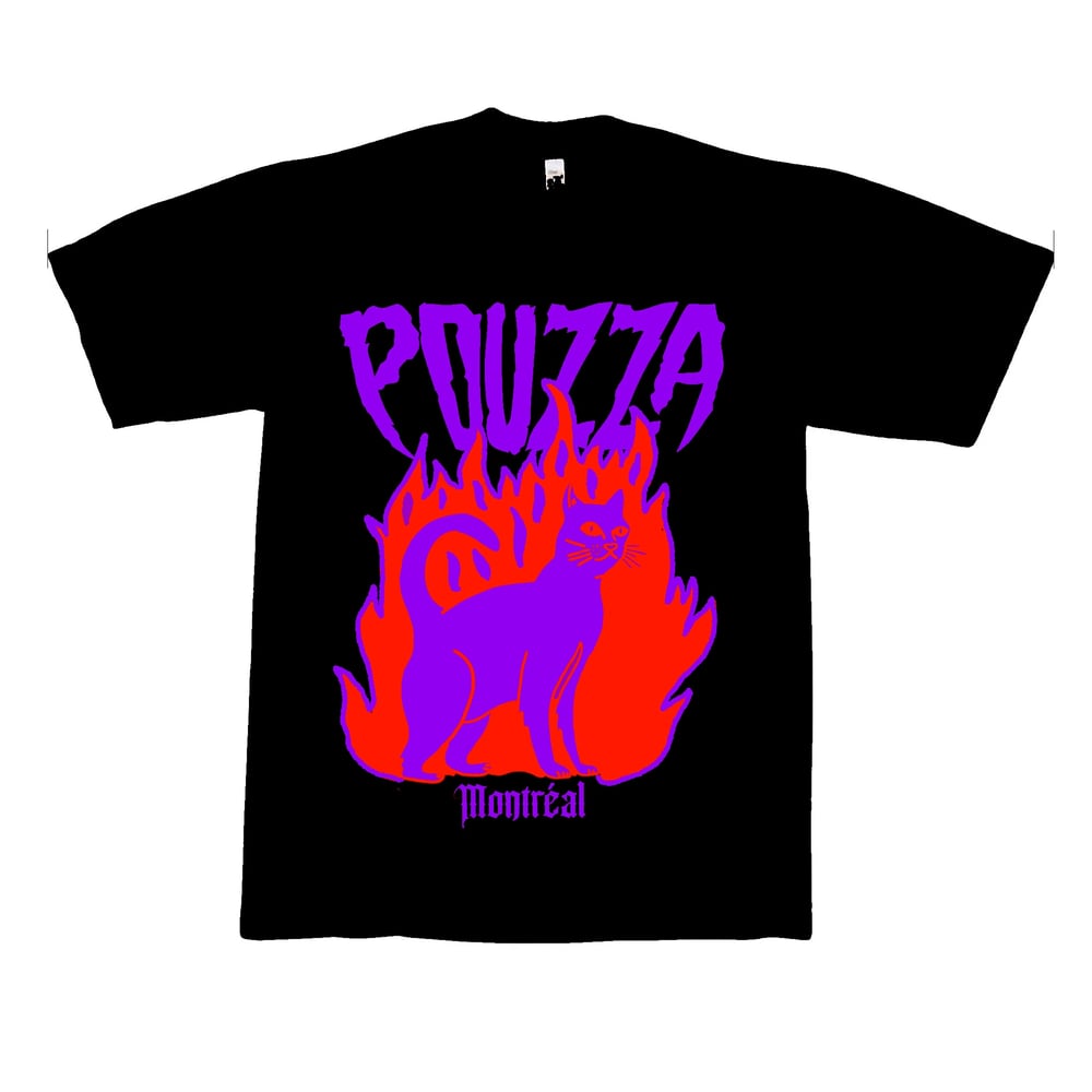Image de Pouzza 13 " Chat En Feu " T-shirt 
