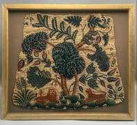 Image 1 of Early English Crewelwork ; Lion & Leopard Under The Tree of Life ; circa 1680 - 1700. 