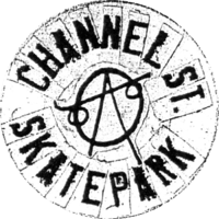 Image 2 of CHANNEL ST. SKATEPARK BENEFIT III @ Sacred Grounds, 7/5/03 → flyer/buttons