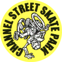 Image 4 of CHANNEL ST. SKATEPARK BENEFIT III @ Sacred Grounds, 7/5/03 → flyer/buttons