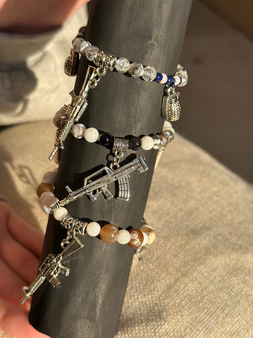Image of Handmade COD-Inspired Semi-Precious Charm Bracelets