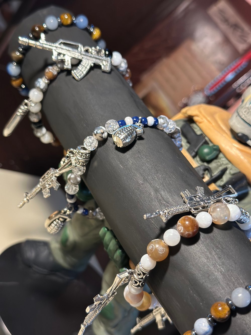 Image of Handmade COD-Inspired Semi-Precious Charm Bracelets