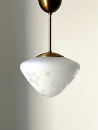 Image 1 of Etched Glass Pendant Light, Sweden