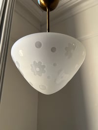 Image 3 of Etched Glass Pendant Light, Sweden