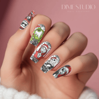 Image 1 of PUFFY JACK & SALLY SKELLINGTON NAIL DECALS 