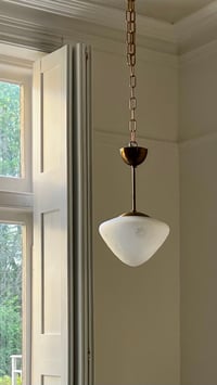 Image 4 of Etched Glass Pendant Light, Sweden
