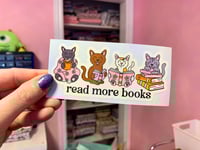 Image 2 of Read More Books (Cats) Sticker