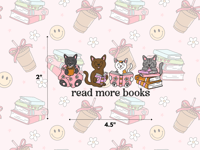 Image 1 of Read More Books (Cats) Sticker