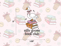 Silly Goose Book Club (Pink) Mini Sticker