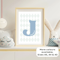 Image 1 of Harlequin Initial Personalised Print