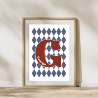 Image 7 of Harlequin Initial Personalised Print