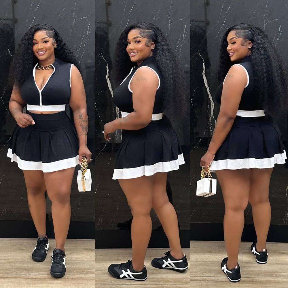 Image of GABBY SKIRT SET-black 
