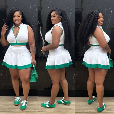 Image of GABBY SKIRT SET-white 
