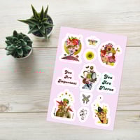 Image 3 of Love Yourself - Inspirational - Affirmations - Botanical Collage Stickers - Ltd. Ed. Sticker Sheet