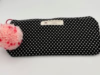 Image 3 of Polka Dot Zipper Pouch with Pom Pom 