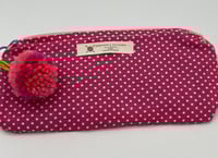 Image 5 of Polka Dot Zipper Pouch with Pom Pom 