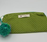 Image 7 of Polka Dot Zipper Pouch with Pom Pom 
