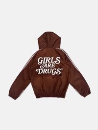 Image 2 of  GIRLS ARE DRUGS® HOODIE TRACK JACKET - BROWN