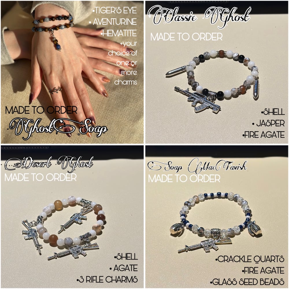 Image of Handmade COD-Inspired Semi-Precious Charm Bracelets