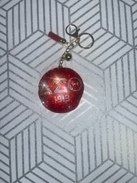 Image 2 of Red &White Blingy Keychain
