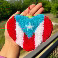 Image 1 of Puerto Rico Flag Heart Tufted Charm