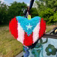 Image 2 of Puerto Rico Flag Heart Tufted Charm