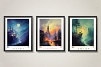 Image 5 of Fantasy Poster Set of 3 Sarah J Maas Inspired Wall Art Velaris Lunathion Terrasen Print ACOTAR Art