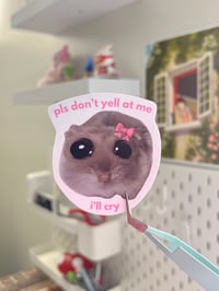 Image 1 of sad hamster sticker