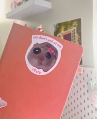 Image 2 of sad hamster sticker