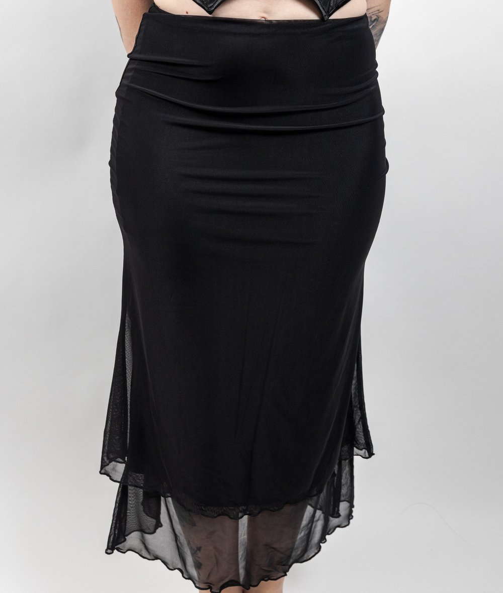 Image of High Waist Mesh Mermaid Skirt