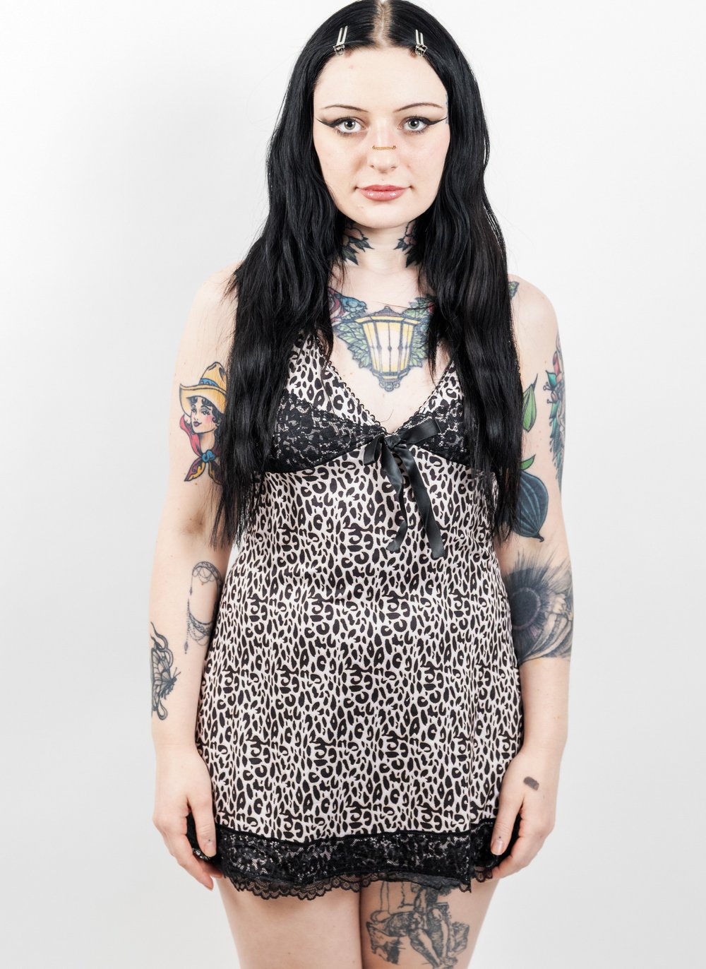 Image of Y2K Lace Leopard Print Dress